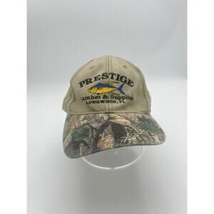 Vintage Prestige Lumber & Supplies Hat Longwood FL Camo Brim Adjustable Strapbac